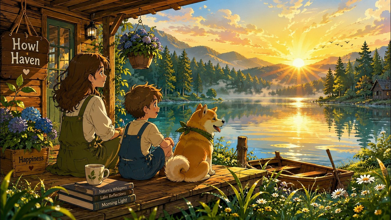 Morning by the Lake | Ghibli style cozy animation