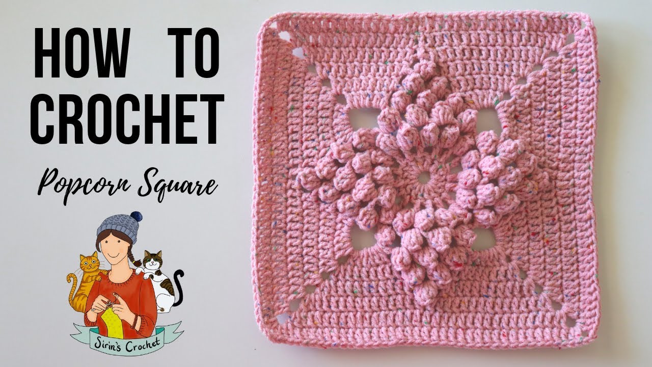 Crochet Popcorn Stitch Granny Square
