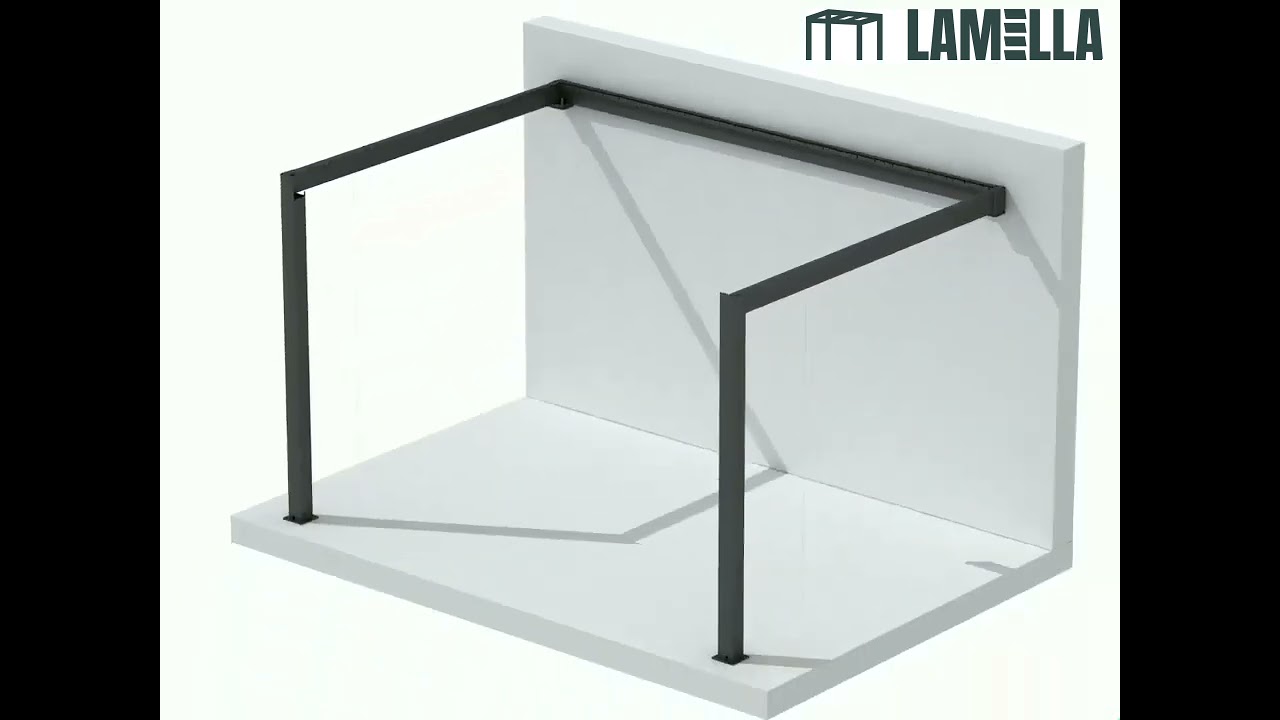 Lamella Animatie van Montage Gevel aanbouw #terrasoverkappingen #lamellenoverkapping #veranda