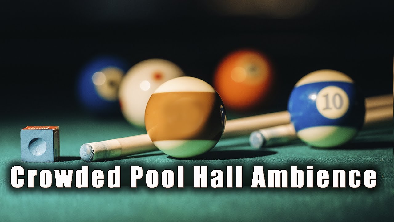 Pool Hall Background Noise.  Billiards Interior Ambience Sound