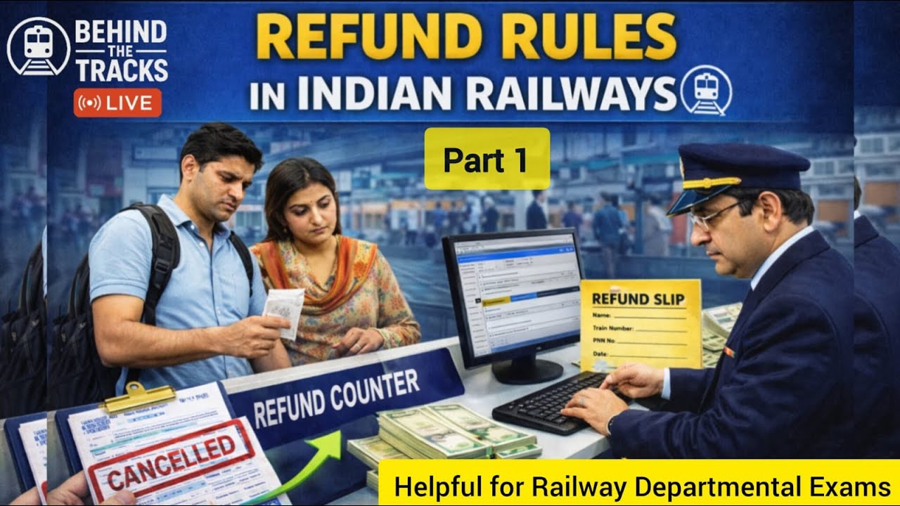 Refund Rules in Indian Railways,  Part 1 | Helpful for Railway Departmental Exams| ACM | CCTS | CCTC