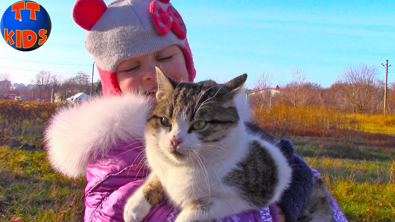 ВЛОГ Едем за город Прогулка на озеро с Ярославой и Куклой, Кормим котика Видео для детей