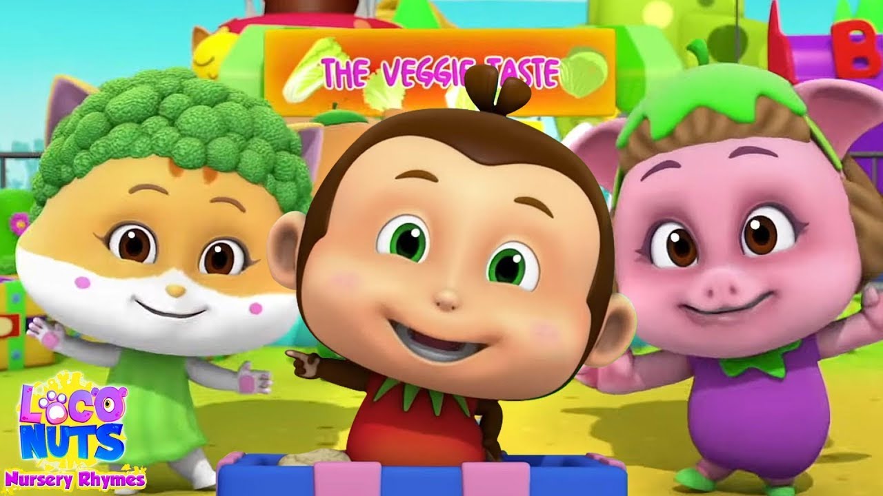 🎵 Vegetables Song and Fruits Song | Kids Songs and Nursery Rhymes [ Fun Park ] - Loco Nuts Rhymes
