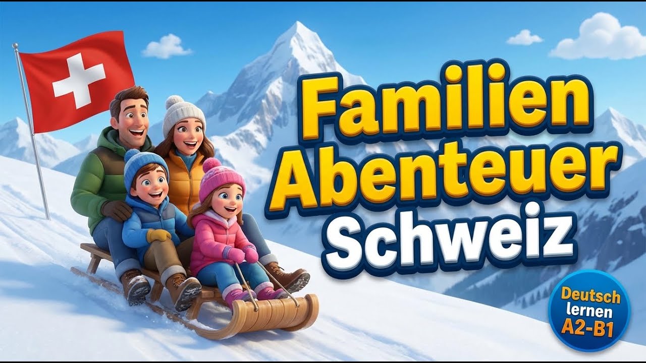 Deutsch lernen mit Geschichten: Abenteuer in den Bergen ❄️– Einfaches Deutsch im Alltag (A2–B1)