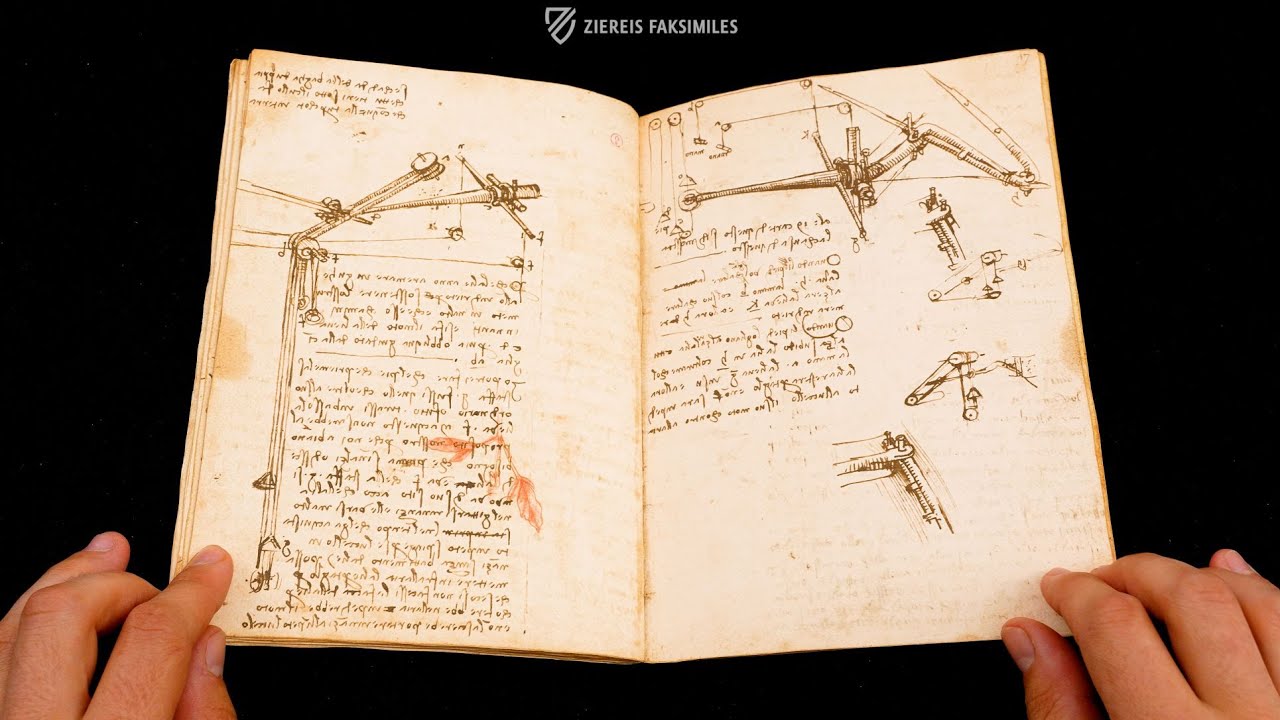 LEONARDO DA VINCI: CODEX VOM FLUG DER VÖGEL - Blättern im Faksimile (4k / UHD)