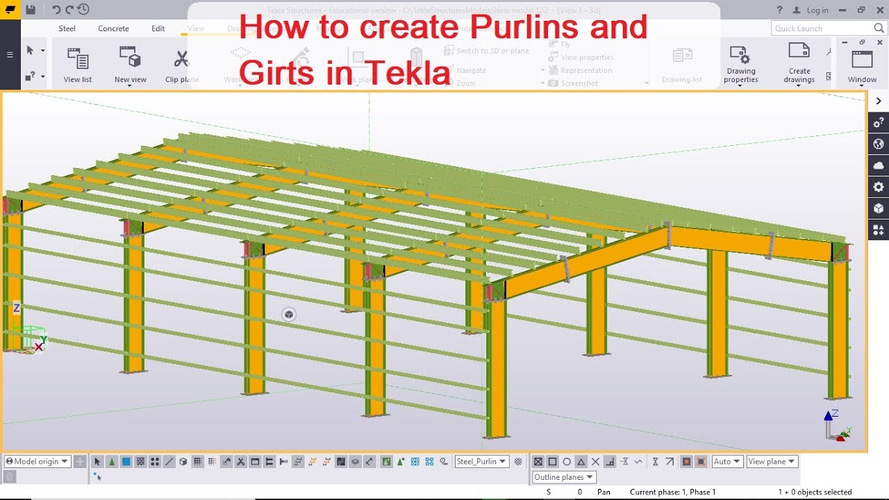 How to create Purlins and Girts in Tekla