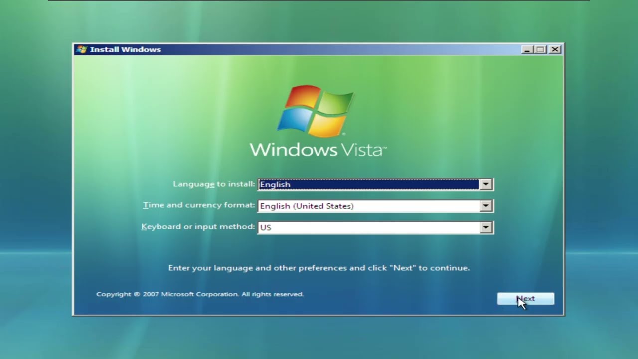 Installing Windows Vista!