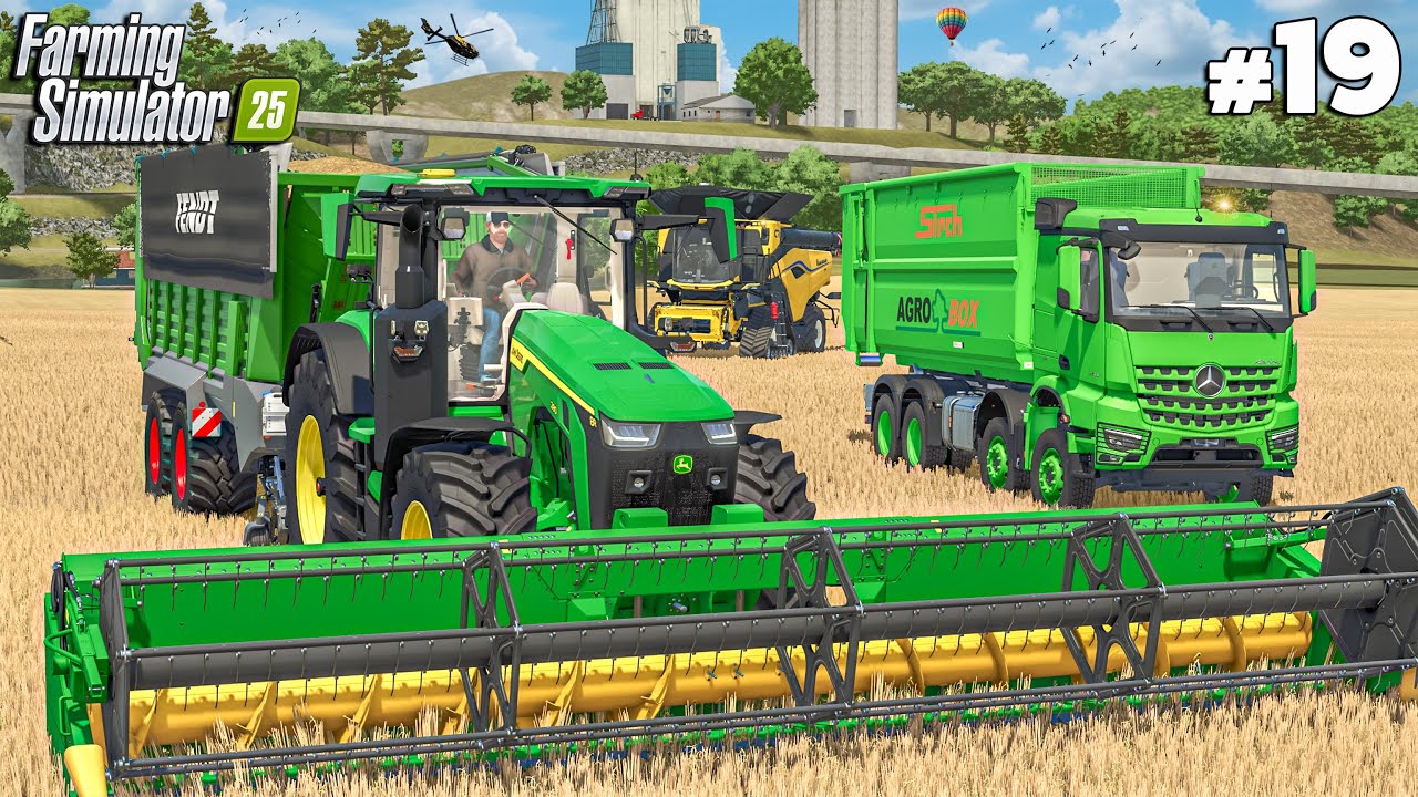 Building a Wheat Swath Factory & Processing w/ John Deere | MEGA FARM | Farming Simulator 25