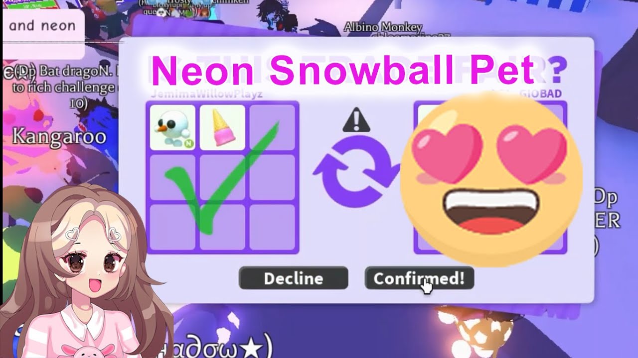 I Traded Neon Snowball pet for a nice pet in Adopt Me (Roblox)