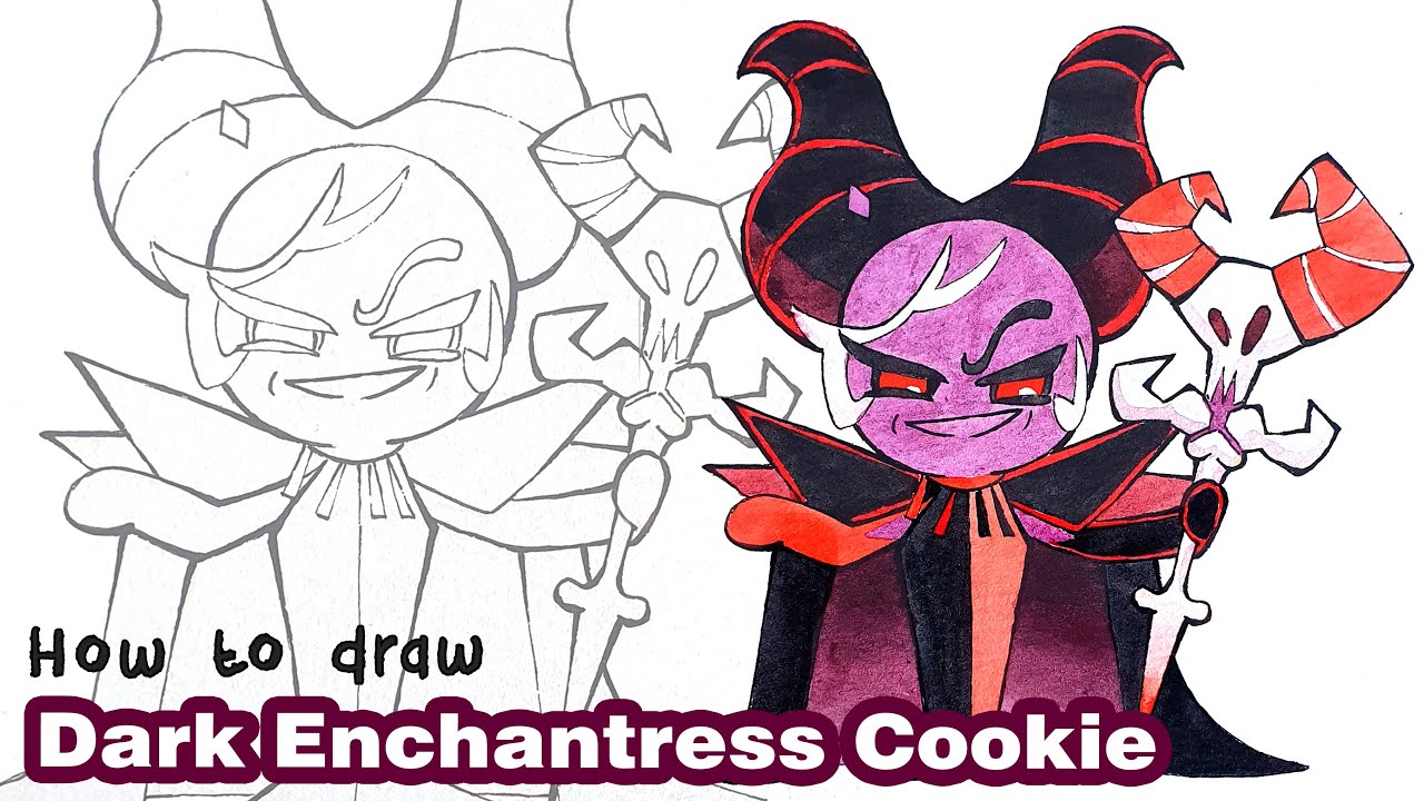 How to draw Dark Enchantress Cookie | Cookie Run Kingdom