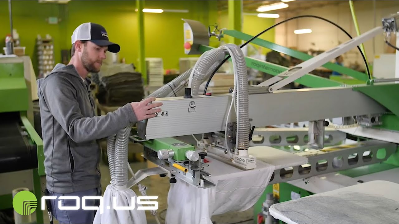 ROQ Flock, Automatic T-Shirt Flocking Machine Setup on Press.