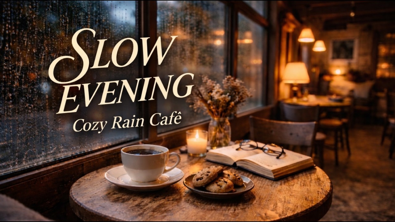 Slow Evening ☕ Cozy Rain Café Ambience | 2 Hours Relaxing Rain for Sleep & Focus