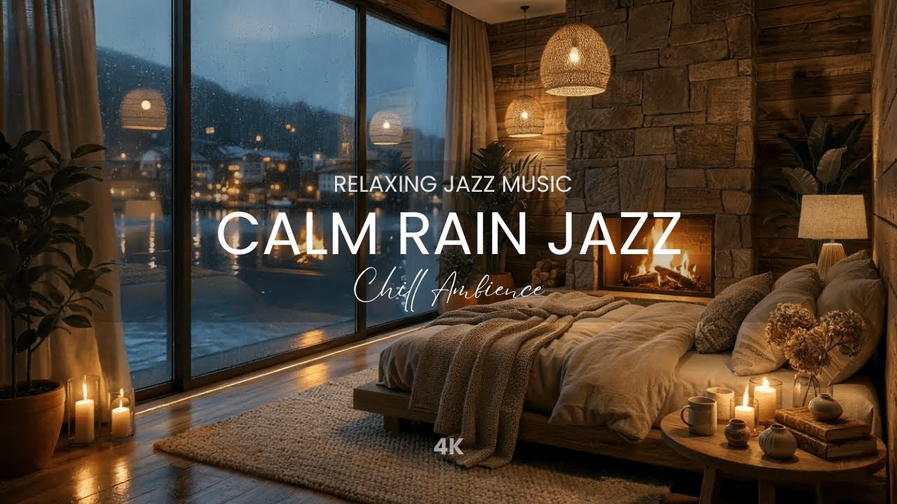 Gentle Rain & Late Night Jazz | Cozy Ambience for Work, Study & Sleep