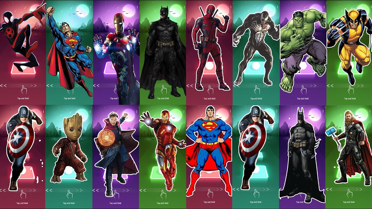 Tiles Hop SuperHero, Super MEGAMIX, ВСЕ персонажи