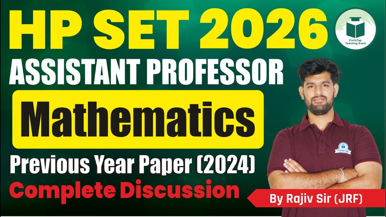 HP SET 2026 Assistant Professor | Mathematics | PYQs 2024 Complete Discussion | CivilsTap