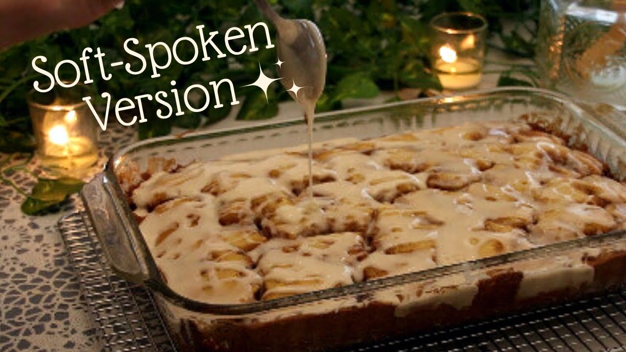 ASMR Baking - Cinnamon Roll Cake SOFT SPOKEN VERSION