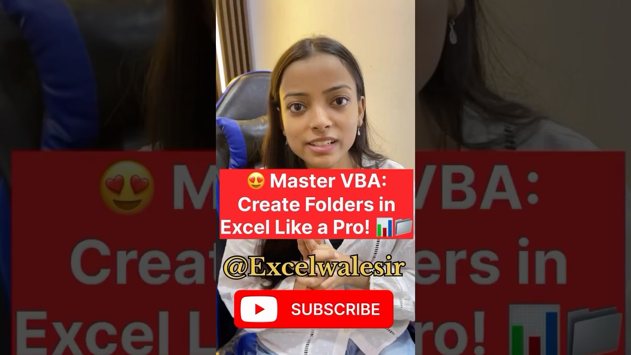 😍 Master VBA: Create Folders in Excel Like a Pro! 📊📁 #excelwalesir