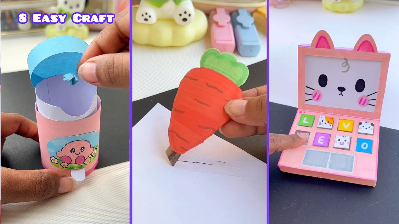 8 Easy craft ideas / miniature craft / how to make / DIY school project / Helena's Craft