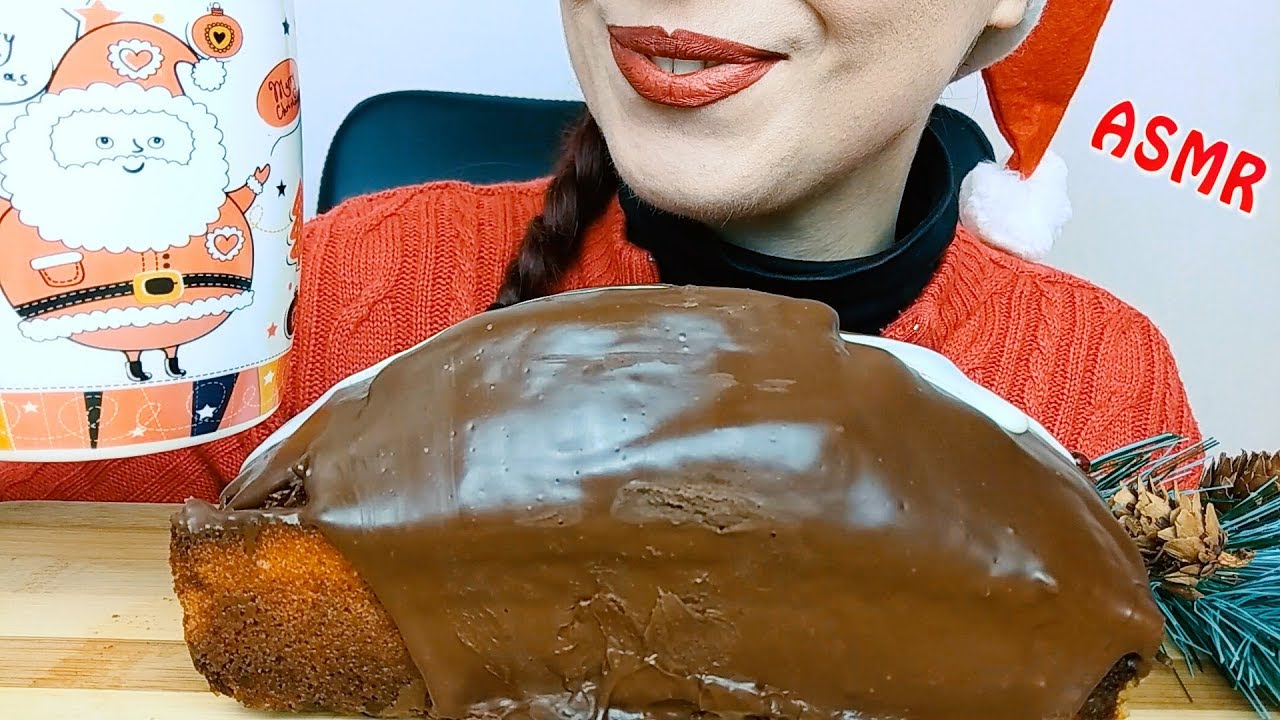 ASMR Dessert: Chocolate Covered Syrupy Marble Cake | Whispering