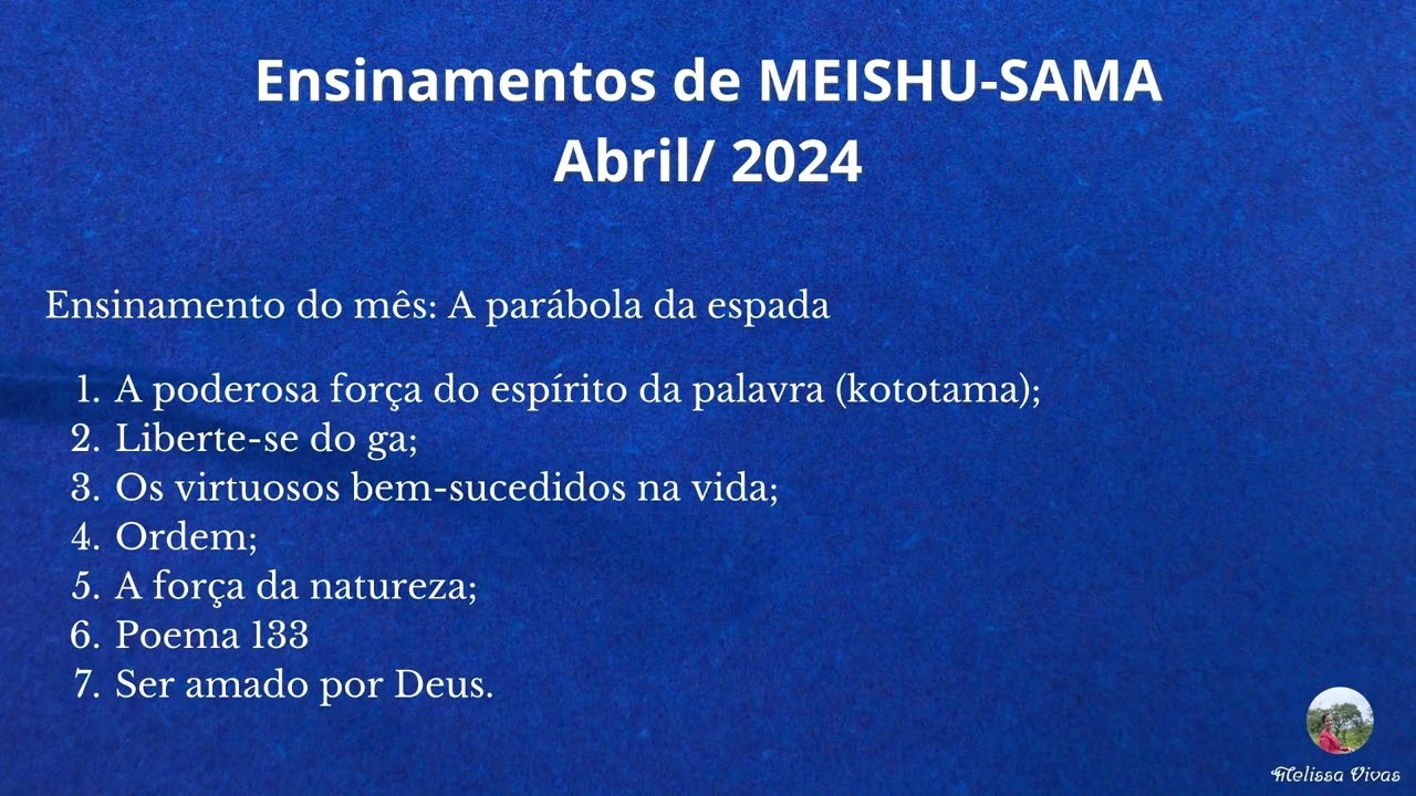 Áudio Ensinamentos de Meishu-Sama - ABRIL/ 24