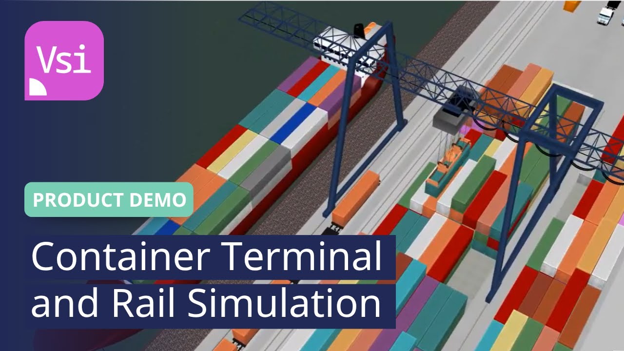 Container Terminal and Rail Simulation | PTV Vissim | Product Demo