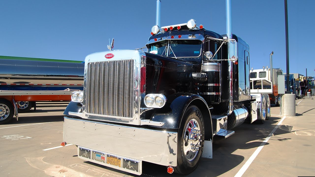 Fine flattop 1984 Peterbilt 359 -- owner-operator Greg Crispell's 'baby' a work long in progress