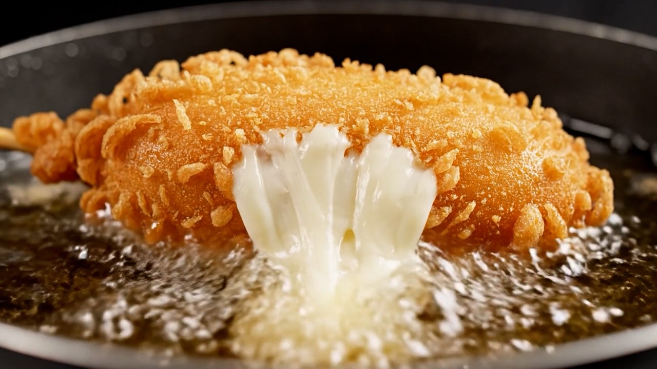 AI ASMR | Crispy Fried Cheese Melt in Hot Oil (Satisfying Sounds)