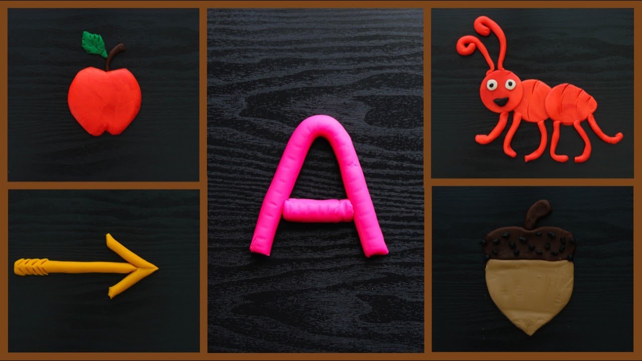 Learn the letter A| A Pictionary| Phonics 'A'| A starting words and picture with play doh easy steps