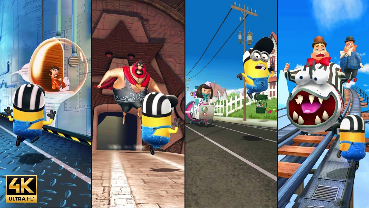 Despicable Me Minion Rush Referee vs All bosses | PC UHD 4K