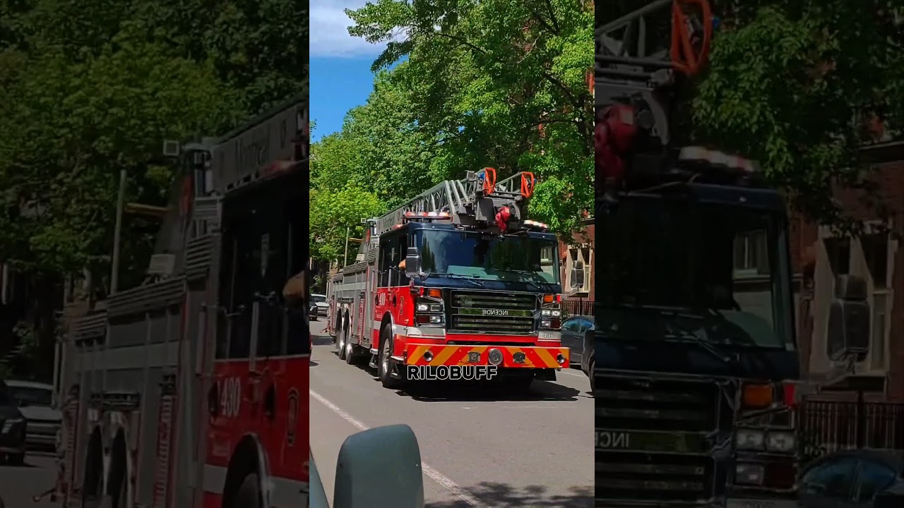 Montreal Fire Department [MFD-SIM] Ladder 430 responding loudly to alarms