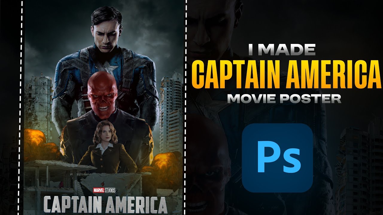 How I Made This Captain America Movie Poster | LGAMAN 