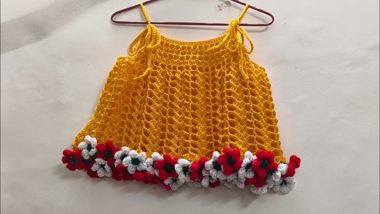 Crochet this beautiful top for S and M size girl. क्रोशिया से बनाएं ये सुन्दर टाॅप S और M size 