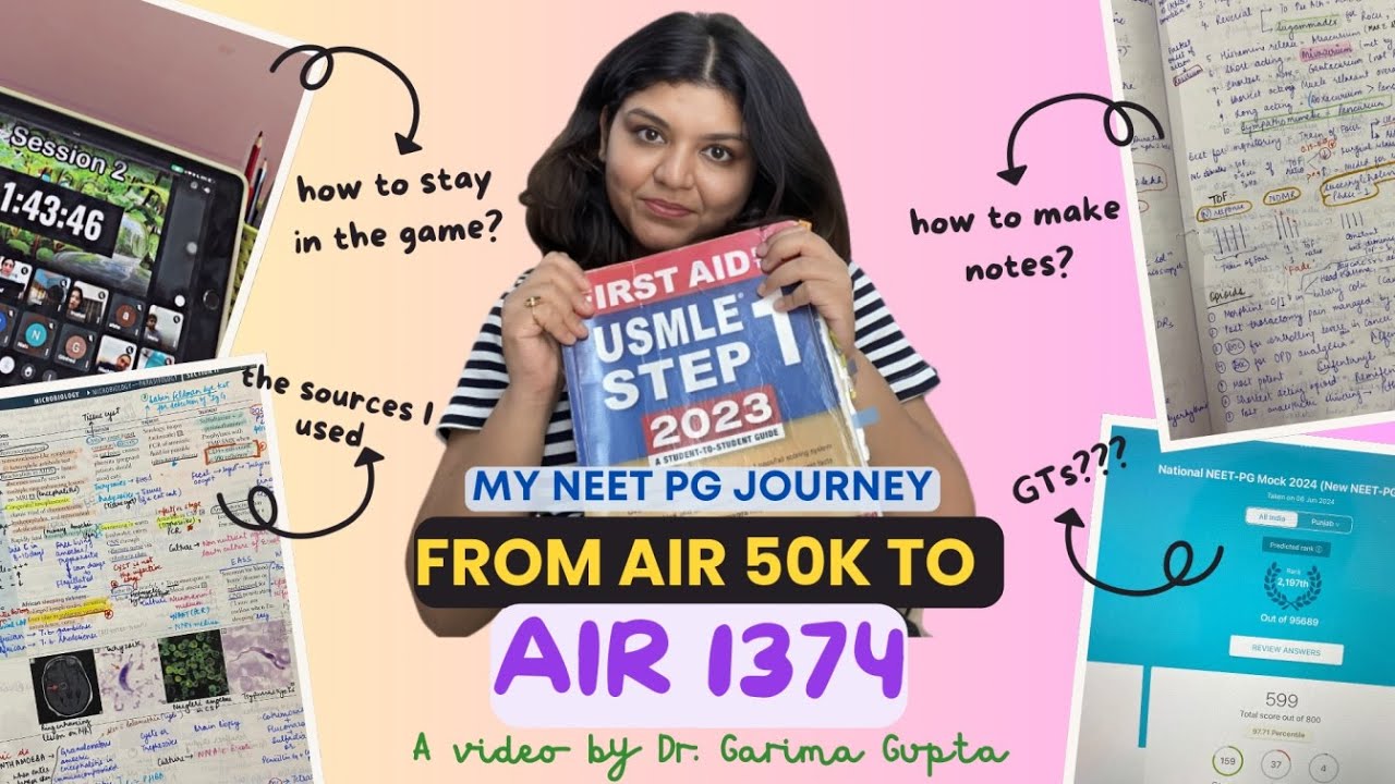 AIR 1374 from AIR 50K- MY NEET PG 2024 JOURNEY! #neet2024 #neetpg