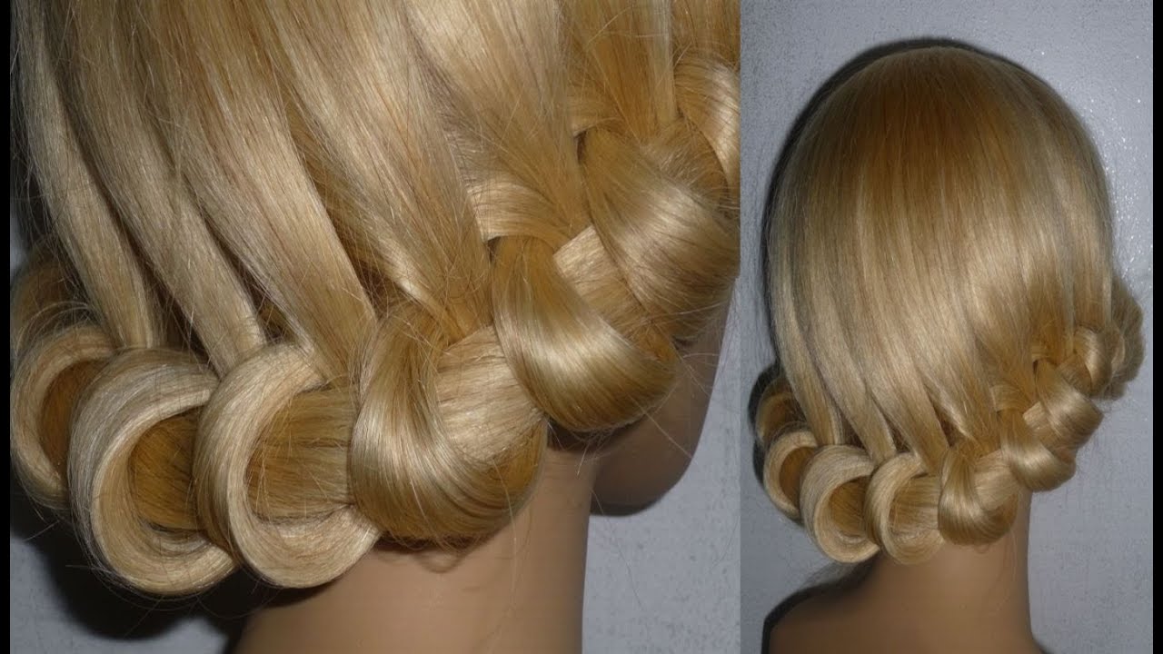 WUNDERSCHÖNE FESTFRISUR+Mittellanges Haar:Hochzeit/Abiball.Prom Braid Hairstyle.Peinados con Trenzas