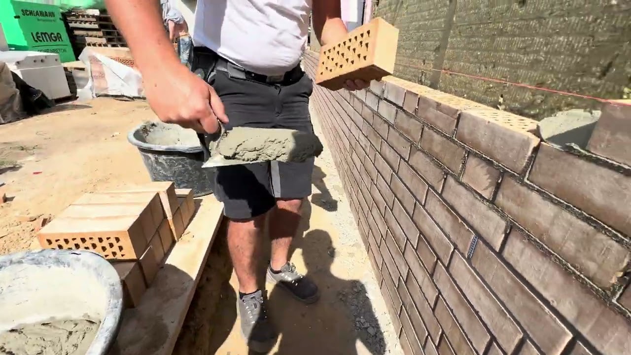Haus bauen | Klinker maueren | Auf der Baustelle | Bricklayer Brickwork 🧱 #viral