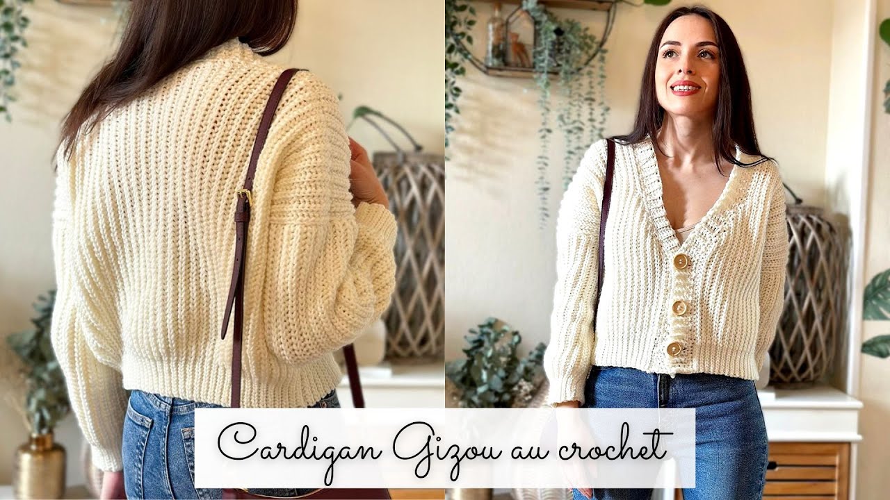 Comment faire une veste au crochet Boho style 🧶 Cardigan FACILE  Tuto gilet chandail Aspect Tricot