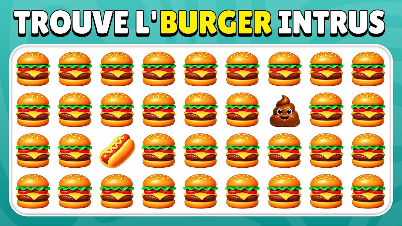 Trouve l’Intrus - Édition Junk Food EXTRÊME 🍔🍩🍕 | 40 niveaux | Facile, Moyen, Difficile
