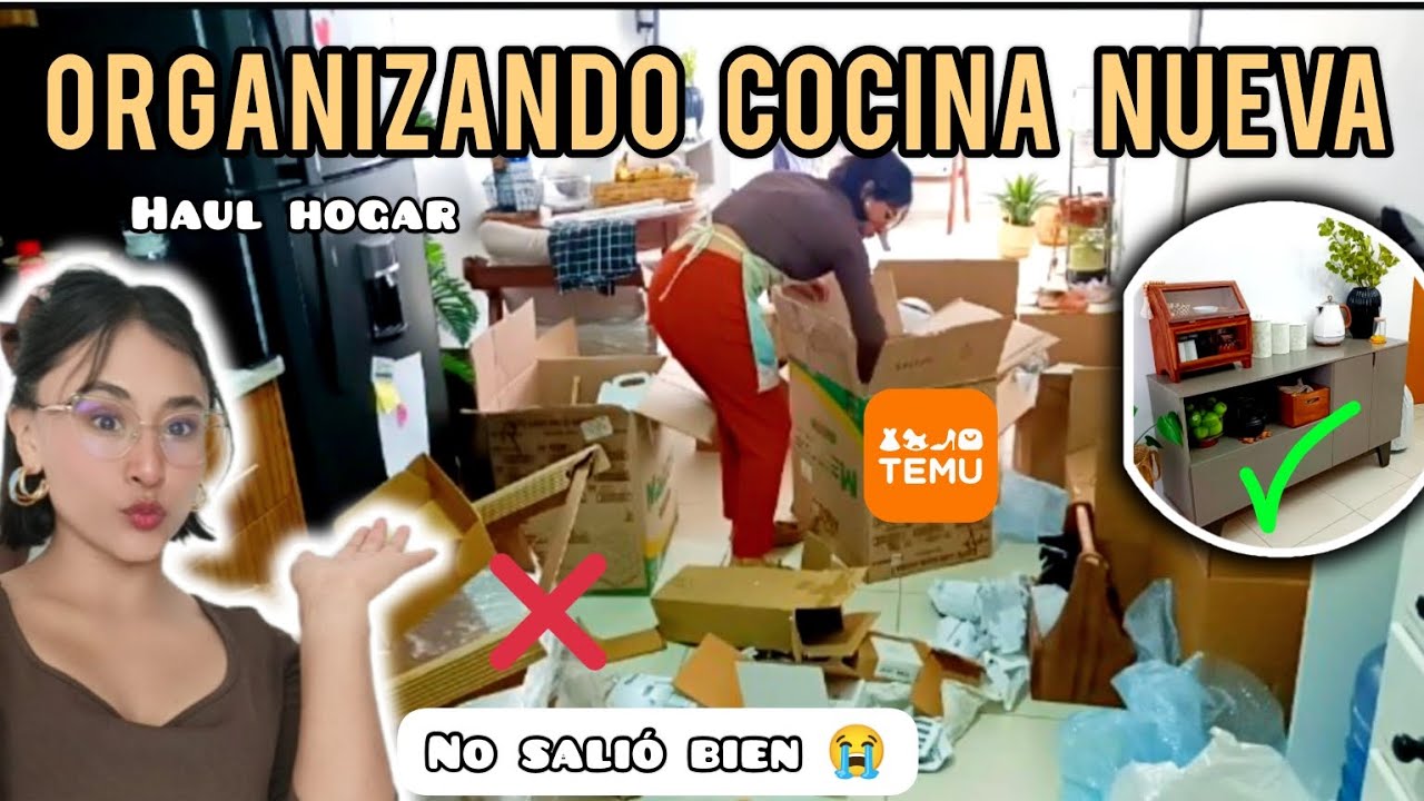 Organización COCINA NUEVA ✅ HAUL TEMU hogar ❤️ decoración y limpieza 💯 casi me quedo sin dedos 😭🥹