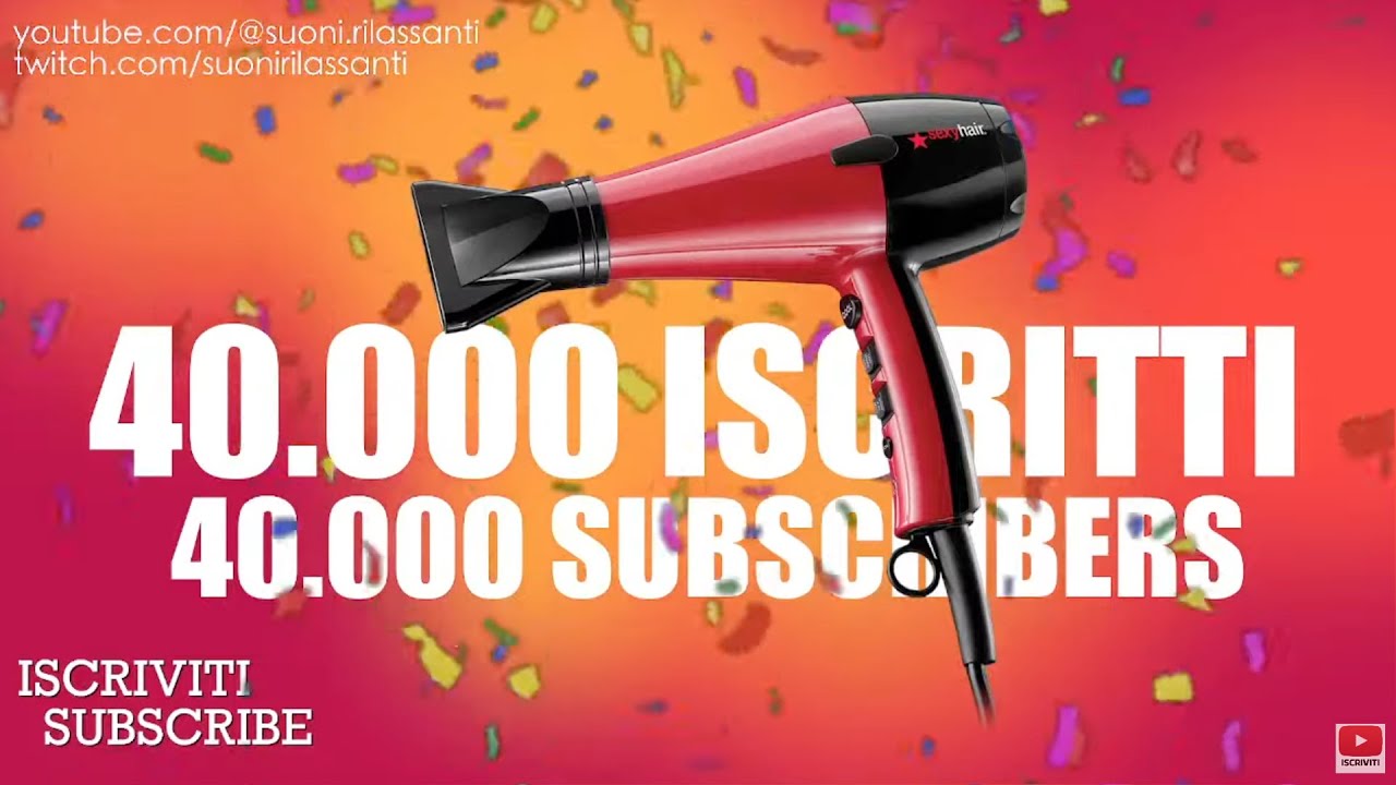 40.000k Subs 10h Rumore Phon / ASMR LIVE / Asciugacapelli / rumore bianco rilassante per dormire