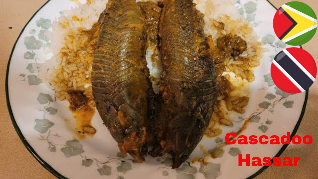 Trinidadian style curried cascadoo /Guyanese Hassar curry. A Guyanese delicacy.