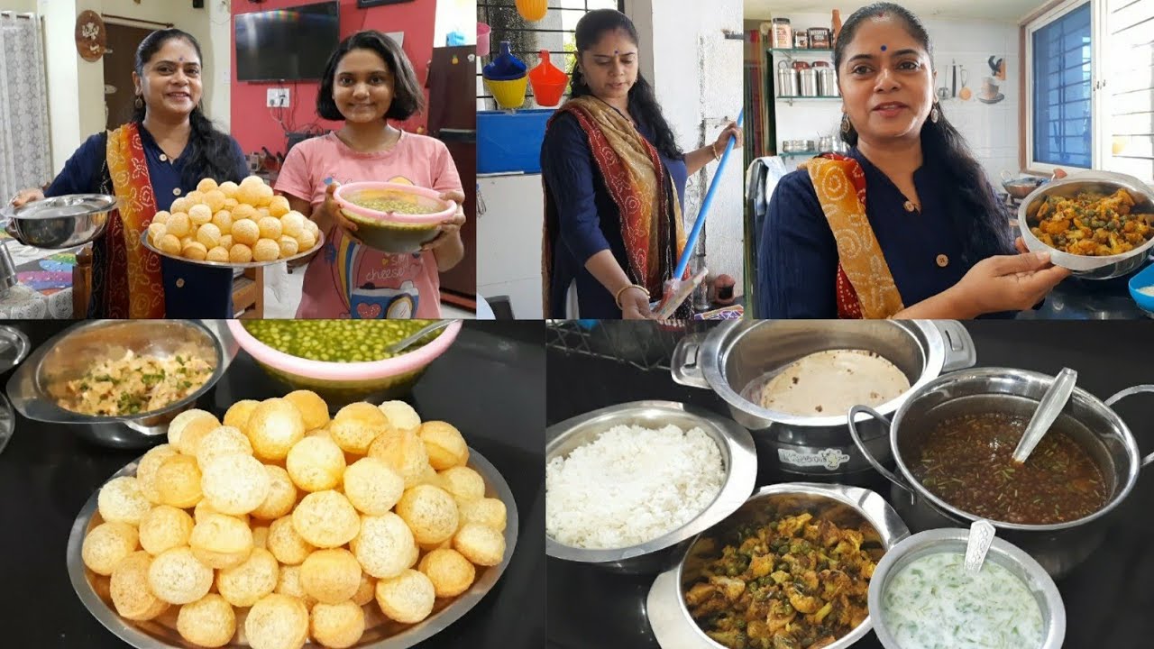 STREET STYLE PANI PURI, LUNCH TO DINNER FULLDAY ROUTIN, LUNCH IN 60MIN, ALOO GOBHI SABZI, MASOOR DAL