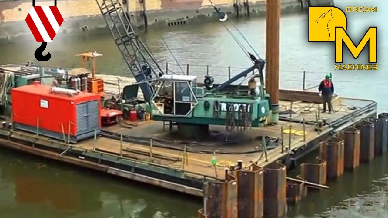 GITTERMASTKRAN IM WASSER ❌ RAUPENKRAN AUF PONTON ❌ BAUSTELLE ELBPHILHARMONIE HAMBURG