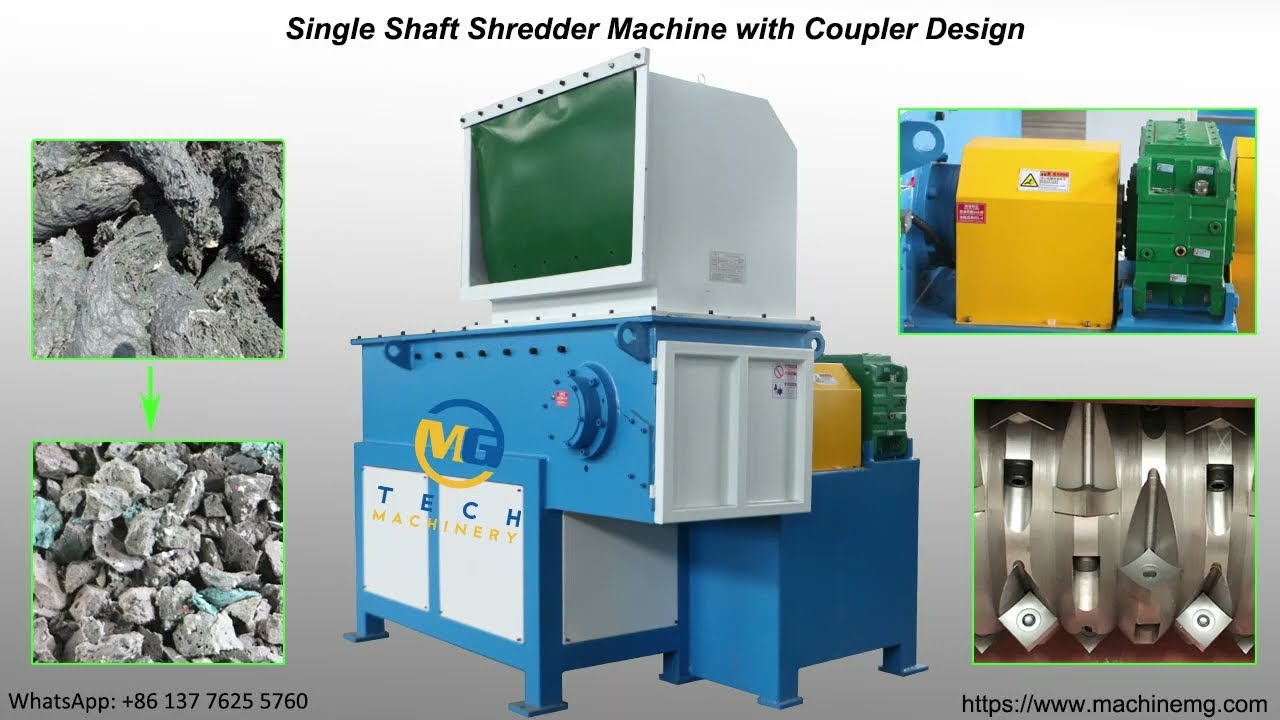 What a efficient plastic lumps shredder with coupler shredding PE PP PET ABS PS nylon lumps