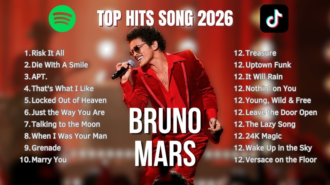 Bruno Mars Full Album 2026 ❤️ Most Popular Songs Playlist | 1 Hours of Hits