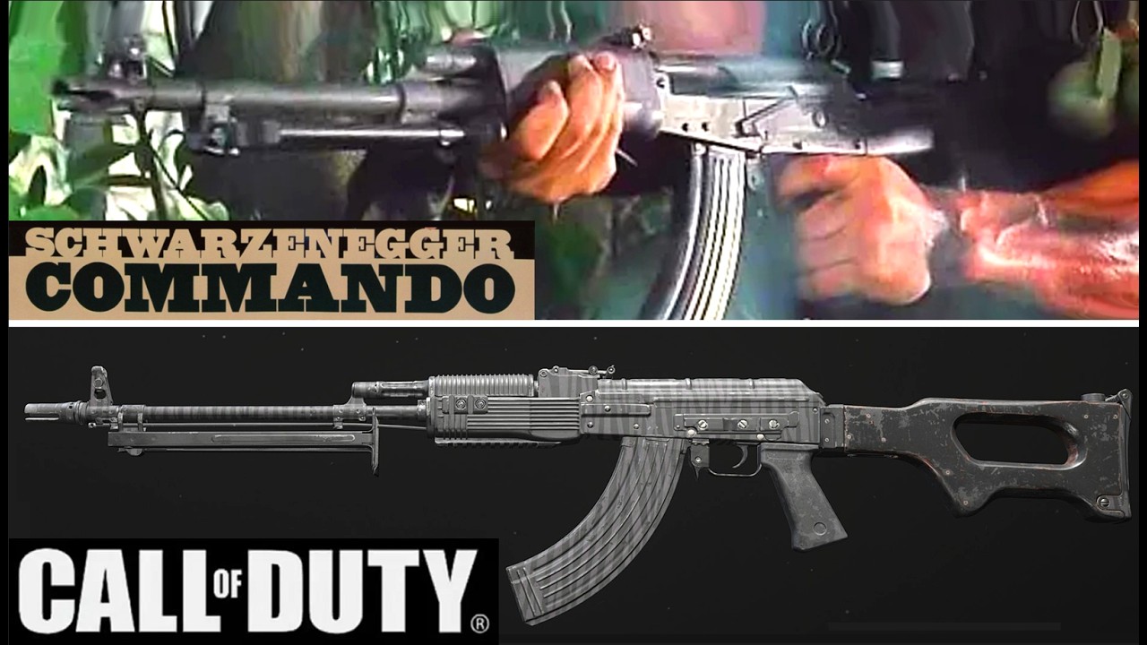 Воссоздание оружия из фильма «Коммандос» 1985 года в Call of Duty…