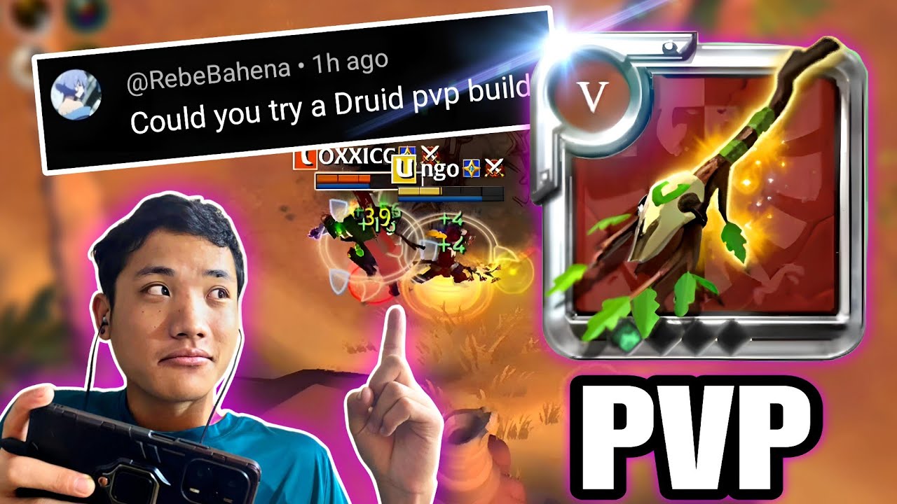 Albion online Druidic Staff PvP solo open world black zone | mobile gameplay