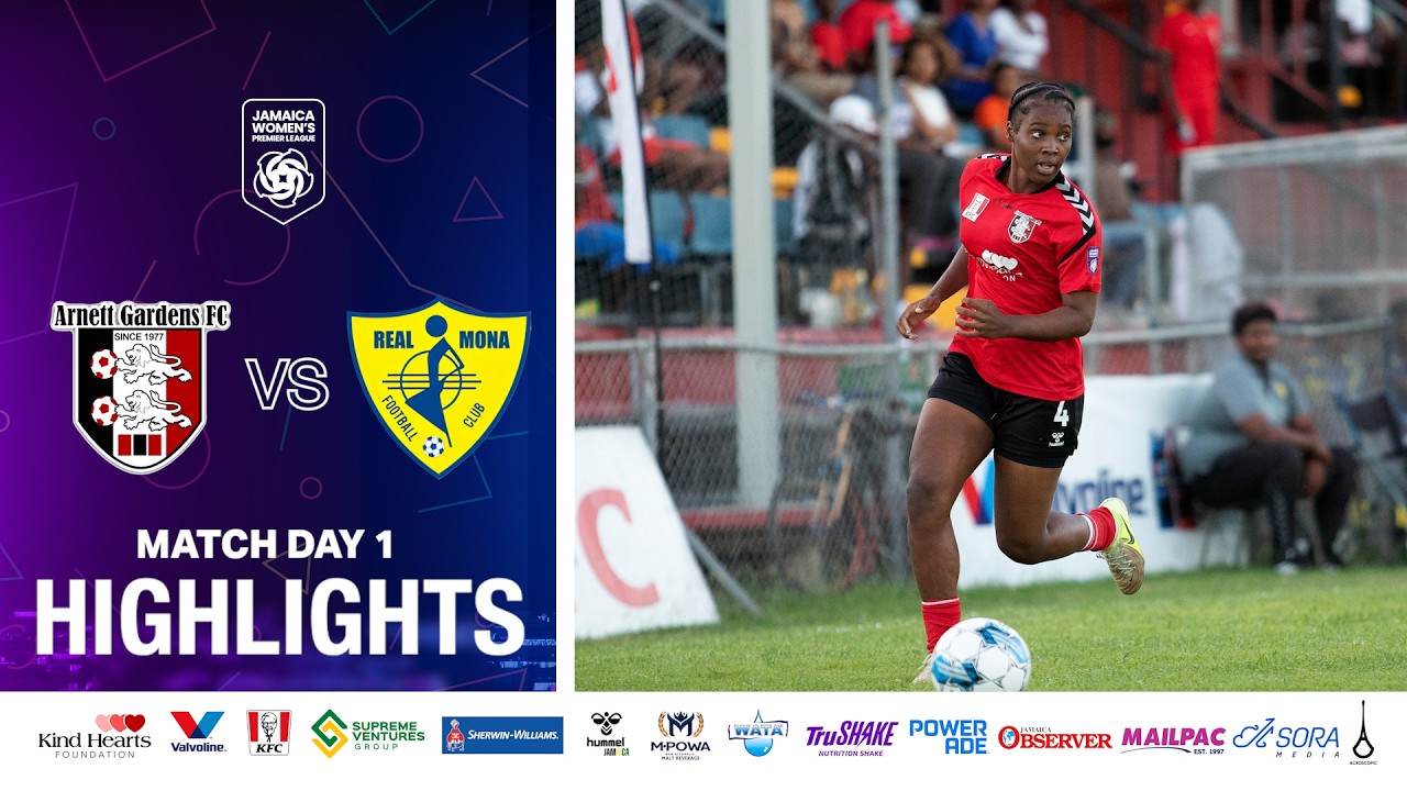 Match Day 1 Highlights | Arnett Gardens FC vs Real Mona FC | Jamaica Women's Premier League