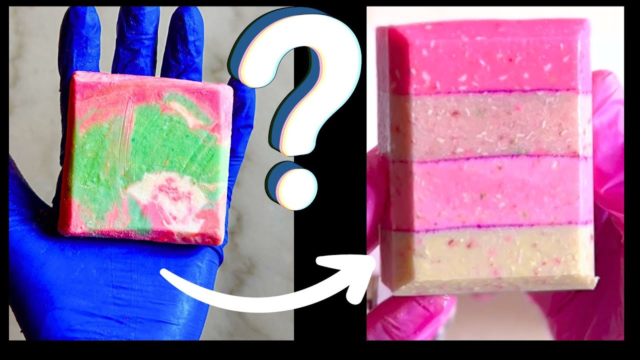 REDESIGN SOAP SCRAPS! Straight Layers Rebatch Cold Process Soap