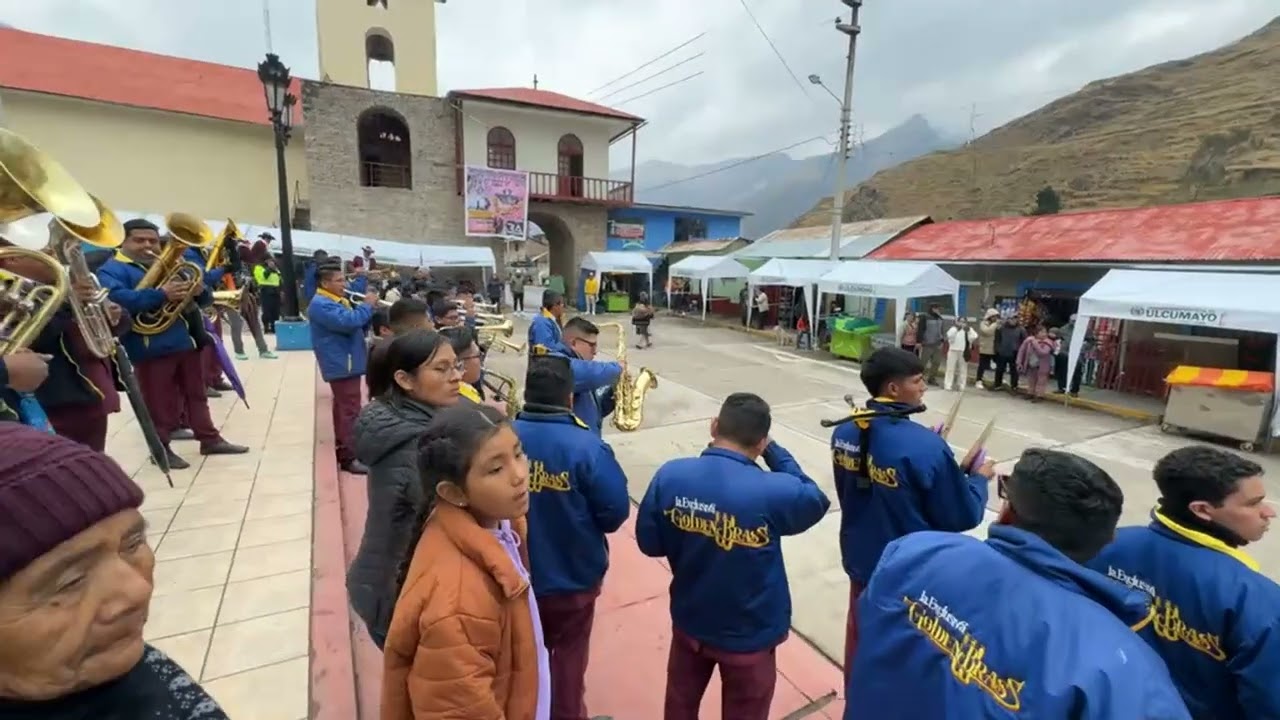 BANDA EXCLUSIVA GOLDEN BRASS PERU EN ULCUMAYO JUNIN POR SU CALLES TRADICIONAL 🎺🎺🎺🎷🎷