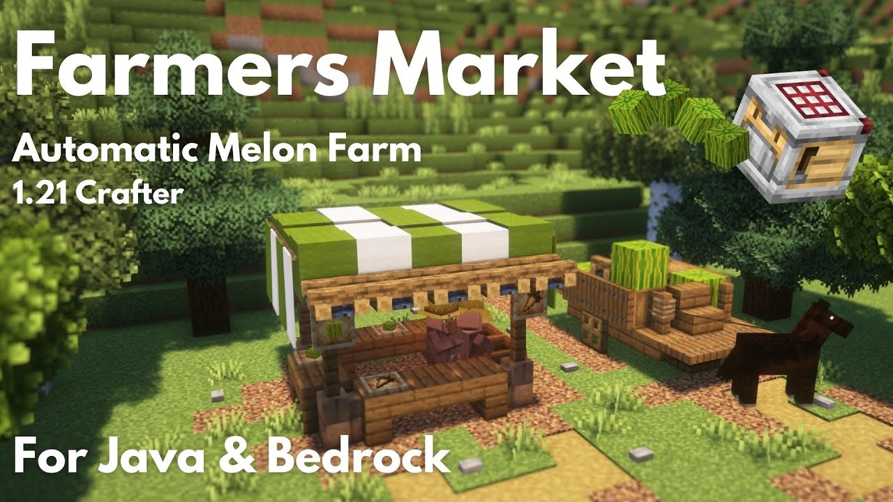 FARMERS MARKET & MELON FARM with 1.21 CRAFTER | Minecraft Tutorial | Java & Bedrock 26.1